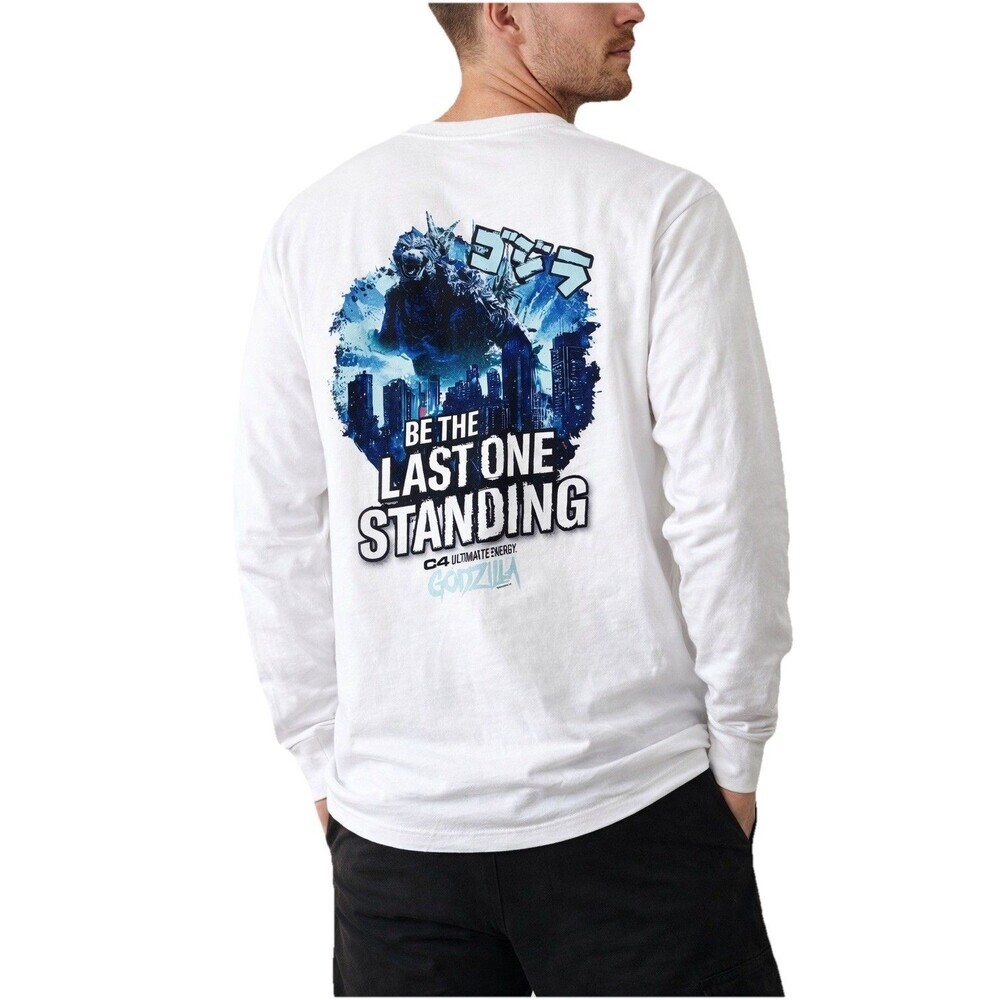 Godzilla Anime Graphic Long Sleeve Shirt C4 Ultimate Energy Kaiju Gym Tee Mens M